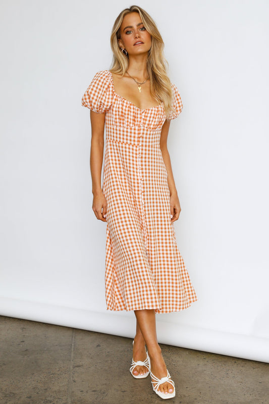 Not Your Missus Midi Dress Orange