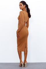 Steaming Hot Midi Dress Mocha