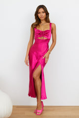 How Bout You Midi Dress Hot Pink