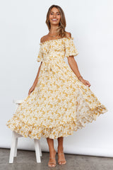 Boho Muse Midi Dress Yellow