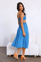 Get Lost In Your Eyes Midi Dress Blue