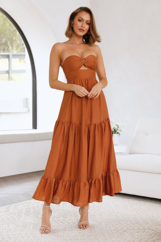 Desert Heart Maxi Dress Brown