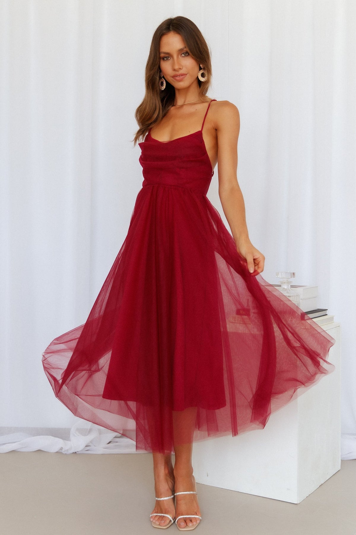 Fairy Vibes Midi Dress Wine