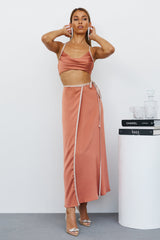 No More Waiting Maxi Skirt Bronze