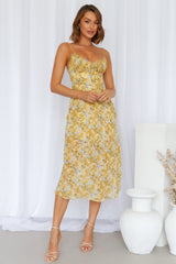 Sunrise Strolls Midi Dress Yellow