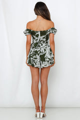 Tropicana Punch Romper Olive