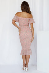 Sun Side Memories Midi Dress Pink