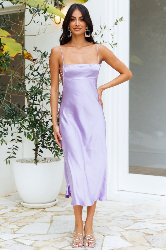 No Advice Midi Dress Lilac