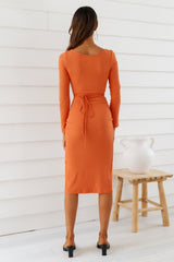 Dessert Of The Desert Midi Dress Orange