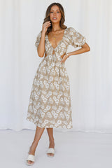 Aloha Times Midi Dress Brown