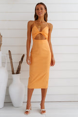 RUNAWAY Sendai Midi Dress Orange