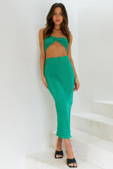 Balancing Act Maxi Skirt Green