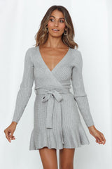 Feels With Me Knit Dress Grey