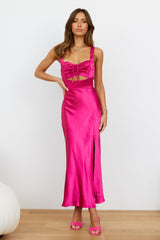 How Bout You Midi Dress Hot Pink