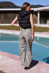 Spare Thoughts Cropped Puffer Vest Black