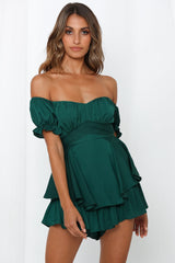 Proper Credit Romper Forest Green