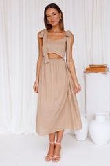 Cafe Atmos Midi Dress Tan