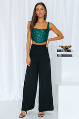 Ooh La La La Crop Green Sequin