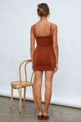 Vacation Mode Dress Brown