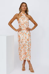 Leave Me Loving You Midi Dress Orange