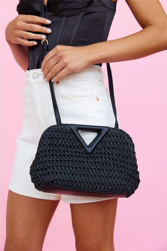 BILLINI Kylee Cross Body Bag Black Crochet