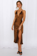 La Di Da Midi Dress Brown