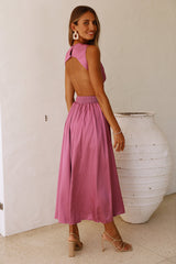 Lovely Travels Midi Dress Purple