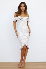 No Problems Midi Dress White