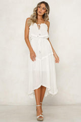 Leave The Night On Midi Dress White