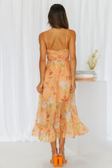 Ice Cream And Sprinkles Midi Dress Apricot