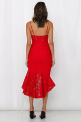 Back In The Habit Midi Dress Red