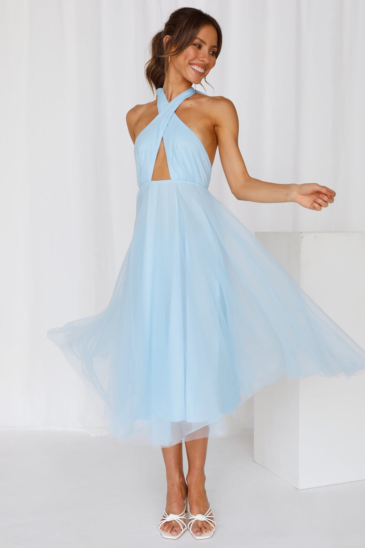 Little Tulle Much Midi Dress Blue