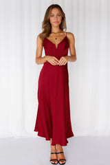 Private Kiss Midi Dress Cherry