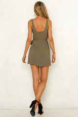 Vibing Out Dress Khaki