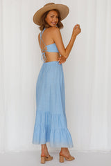 Angelic Vibes Crop Blue