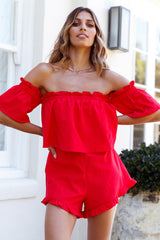 Mysteria Romper Red