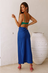 Split Thinking Maxi Dress Royal Blue