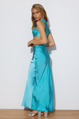 Poker Faced Maxi Dress AQUA BLUE