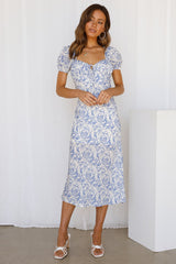 Dreaming In The Clouds Midi Dress Blue