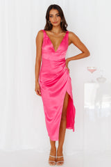 Runway Lover Midi Dress Hot Pink