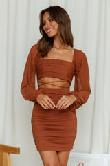 Long Flight Dress Brown