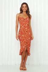 Meaning Of Life Midi Dress Rust