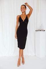 My Sights On You Midi Dress Black