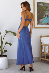 Meet At Midnight Midi Dress Blue