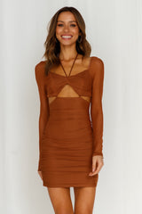 Espresso Hit Dress Brown