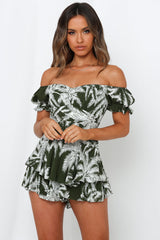 Tropicana Punch Romper Olive