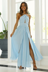 Gleaming Afternoon Maxi Dress Steel Blue