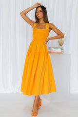 Sun Strolls Midi Dress Orange