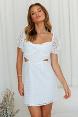 Laced Up Dress White