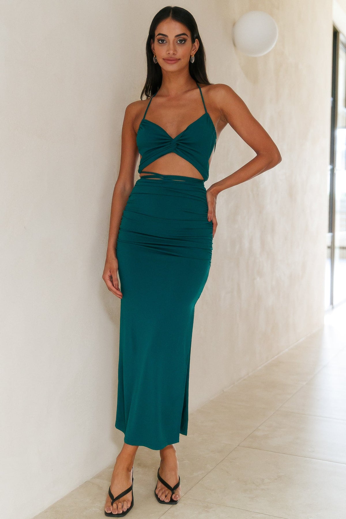 Pure Bliss Midi Dress Forest Green